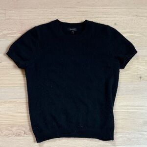 Quince Black Cashmere Short sleeve sweater.